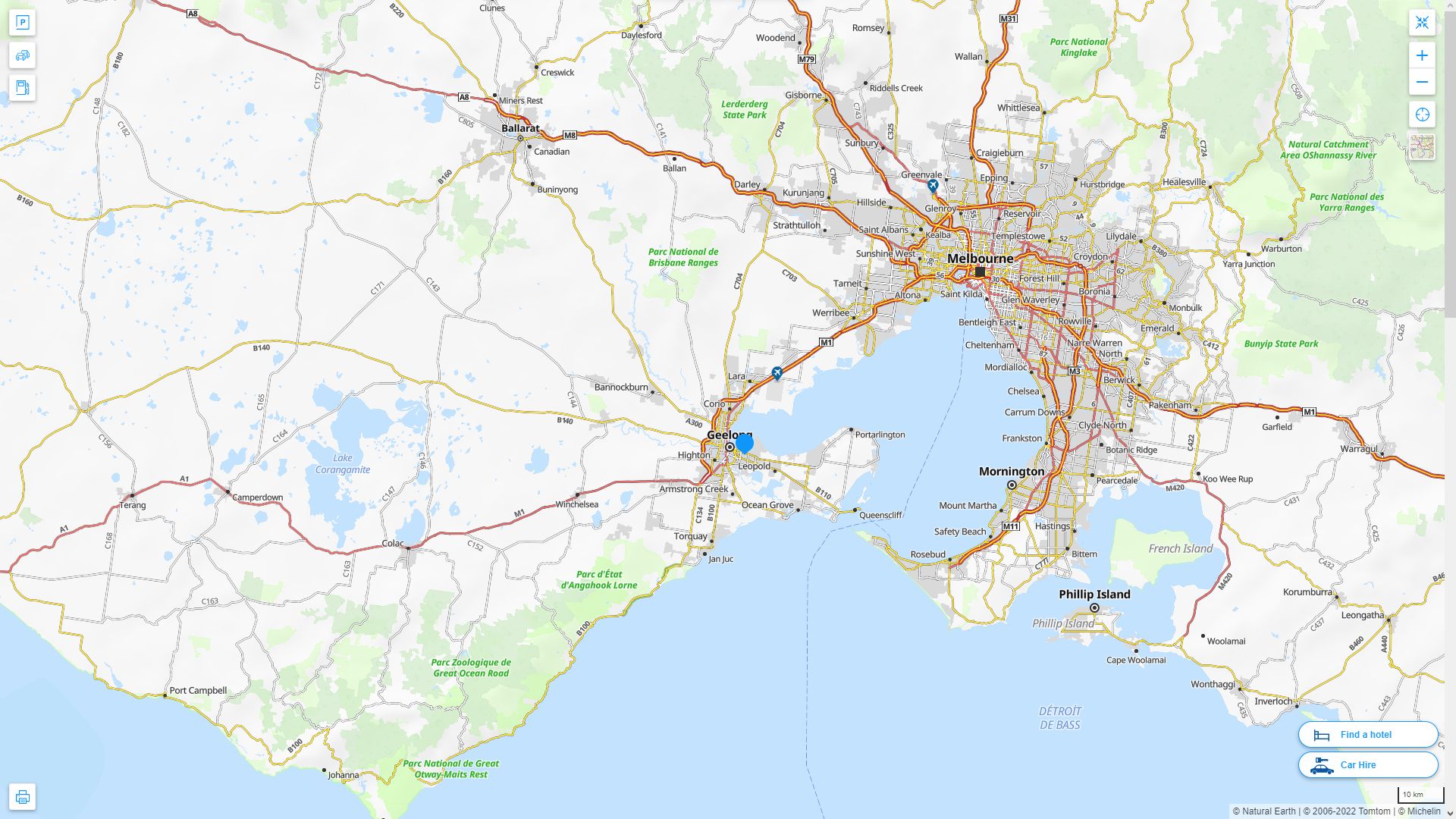 Geelong Highway and Road Map
